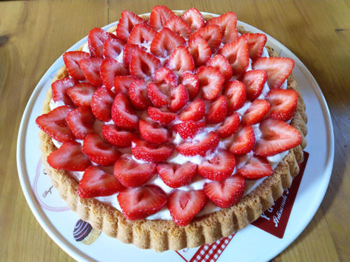 Tarte aux fraises crème yaourt 